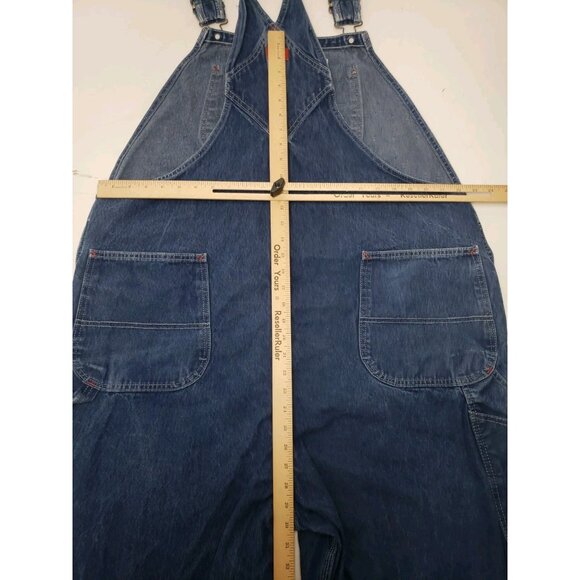 Dickies Denim Overalls Mens 46x34 Blue Jean Carpenter Workwear Pre Owned - Picture 9 of 13